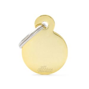 Chapita Identificatoria Basic Gold Round Brass