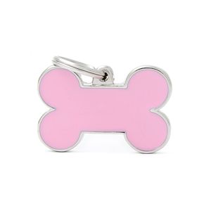 Chapita Identiificatoria Handmade Big Bone Pink