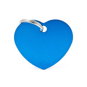 Chapita Identificatoria Grande Aluminio Corazon Azul