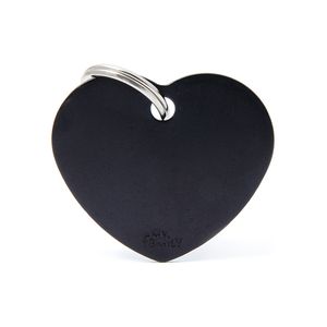 Chapita Identiificatoria Basic Big Heart Aluminum Black