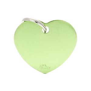 Chapita Identiificatoria Basic Big Heart Aluminum Green