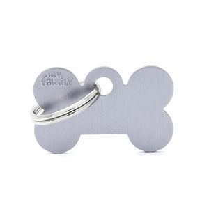 Chapita Identiificatoria Basic Small Bone Aluminum Grey