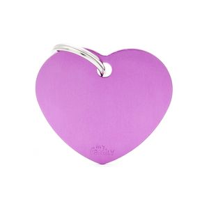 Chapita Identiificatoria Basic Big Heart Aluminum Purple