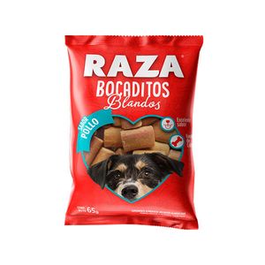 Bocaditos Blandos Raza Perros Sabor Pollo X 65 Gr