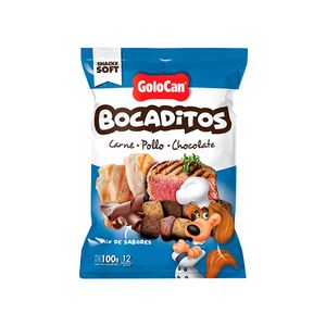 Bocaditos Golocan Carne, Pollo Y Chocolate X 100 G