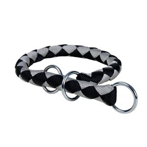 Collar Perro Semi-Ahorque, S–M: 35–41 Cm/Ø 12 Mm Negro/Plata