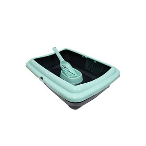 Kit Sanitario para Gatos Litera con Borde, Palita y Comedero