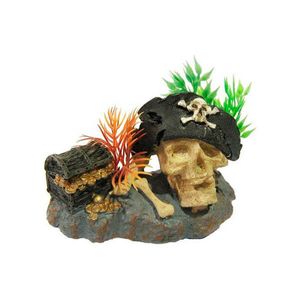 Calavera C/Sombrero Y Cofre Pirata 10X4X6