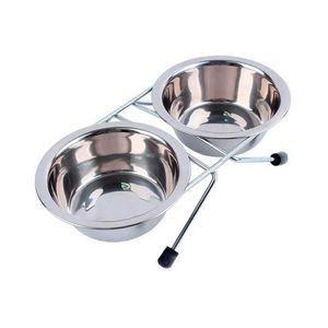 Comedero de Acero Inoxidable Doble 21 Cm