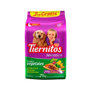 Tiernitos Seleccion Perro Adulto Carne Y Veg X 21 + 3 Kg