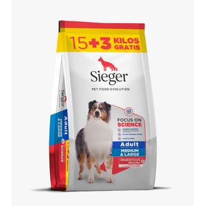 Sieger Perro Adulto Super Premium X 15 Kg + 3 Kg