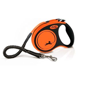 Correa Flexi Automatica Negro/Naranja Para Perro L 5 M