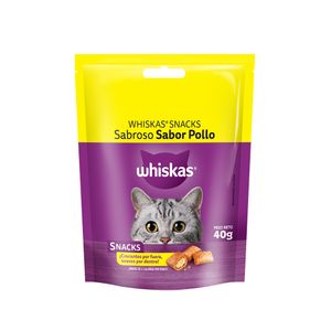 WHISKAS SNACK DELICIOSO SABOR POLLO X 40 GR