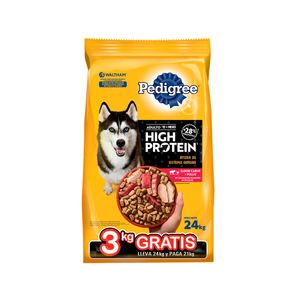 Pedigree High Protein Alimento Seco Perro Adulto Sabor Carne Pollo 21+3Kg
