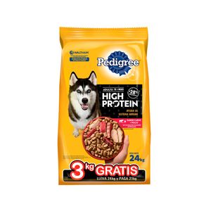 Pedigree High Protein Alimento Seco Perro Adulto Sabor Carne Pollo 21+3Kg