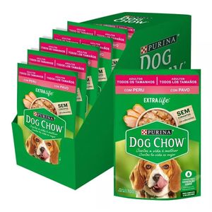 Pack Pouch Dog Chow Adulto todos los tamaños Pavo x 100 gr  15 Unidades