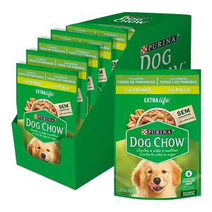 Pack Pouch Dog Chow Cachorro todos los tamaños Pollo x 100 gr 15 Unidades