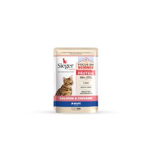 POUCH SIEGER KATZE ADULTO SALMON Y POLLO X 100 GR