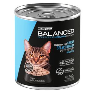 Vitalcan Balanced Soufflé De Merluza Gato Adulto x 340 gr