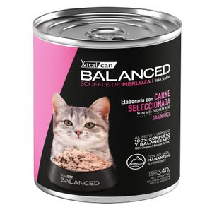 Vitalcan Balanced Soufflé De Merluza Gato Cachorro x 340 gr